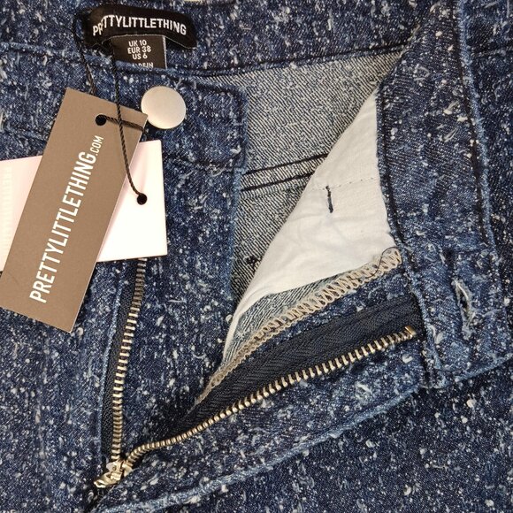 Pretty Little Thing Womens Sz 6 Jeans Indigo Bobbie High Waist Wide Leg Jeans - Picture 2 of 11